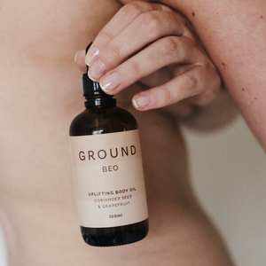Energise and uplift your body and mind with Ground Wellbeing Beo uplifting body oil