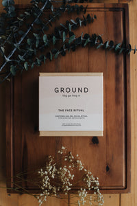 Ground Wellbeing the face ritual gift set with face oil and gua sha