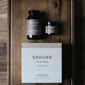 The Grounding gift set with balancing batch salts and restorative face balm